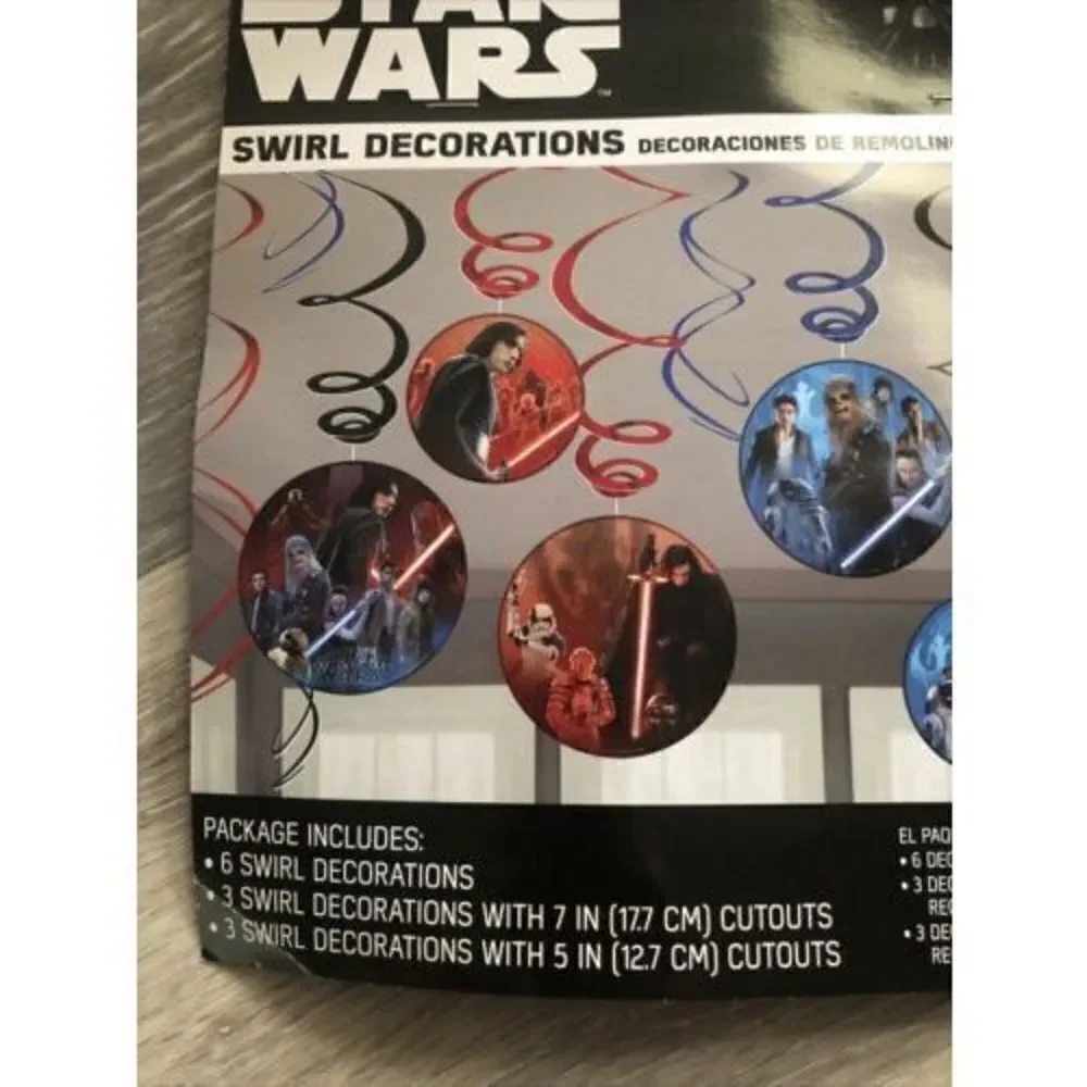 Disney Star Wars The  Last Jedi Swirl Decorations 12 Pieces.